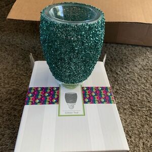 Glitter teal Scentsy plug in wax warmer